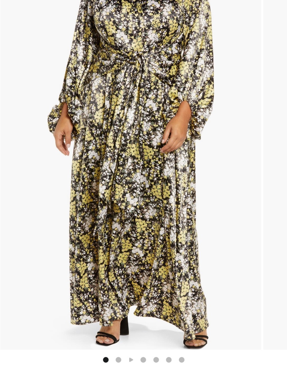 Plus Size Floral Maxi Dress in Yellow and Black